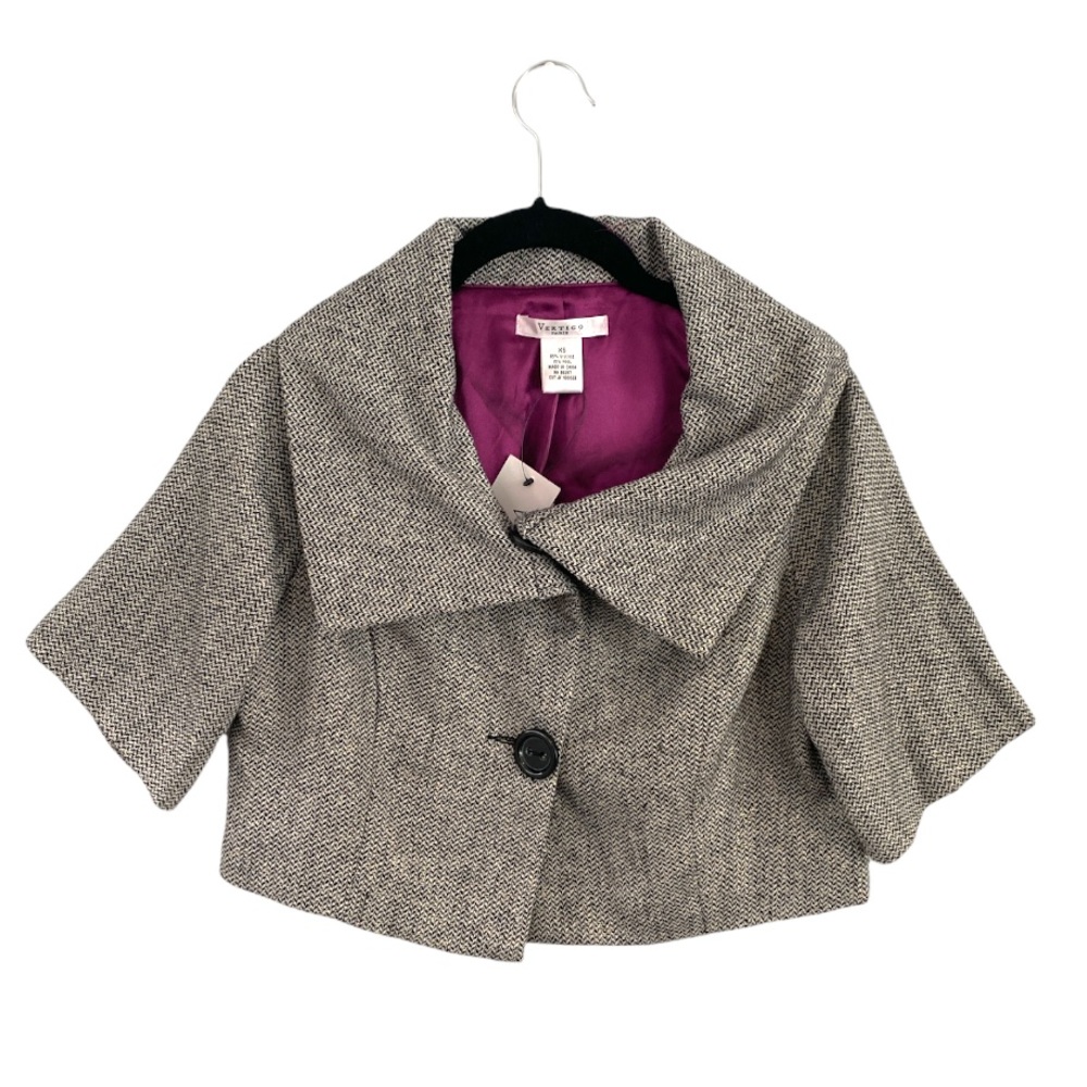 NWT vertigo cropped Parisian tweed jacket XS